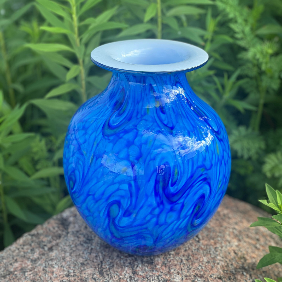 Starry Night Blown Glass Vase by Jeremy Popelka, featured in the Live Gala Auction