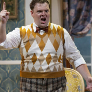 Door County Pulse photo of Dan Klarer in Jeeves Saves the Day. Photography by Larry Mohr.